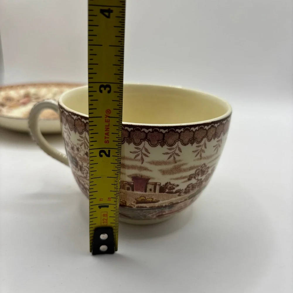Vintage Ridgway Woodland Brown Teacup‎ and Saucer Set Made in England